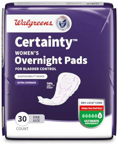 Walgreens Certainty Women's Overnight Bladder Control Pads, Ultimate Absorbency 30 ea (4)