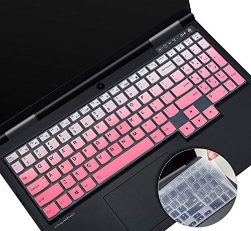 Tastaturschutz aus Silikon für 2020 Lenovo Legion 5 Serie 5i 5p 5pi 15,6 Zoll und 17,3 Gaming Laptop, 3i 7i Laptop (Gradual Pink + transparent), 2 Stück