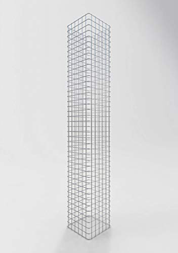 Gabionensäule eckig feuerverzinkt, 32 cm x 32 cm, 200 cm Höhe, Maschenweite 5 cm x 5 cm