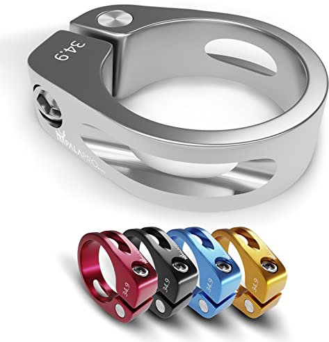 IMPALAPRO Fahrrad Sattelklemme - Sattelklemme 34,9/31.8 - Aluminium Legierung Sattelkloben - Fahrradsattel Halterung - Fahrradsattel Befestigung - Saddle clamp (Silber, 31,8mm)