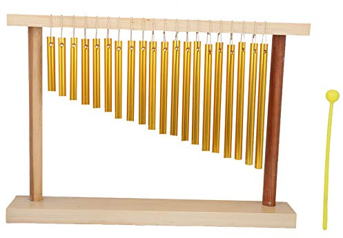 20‑Tone Wind Chimes Single‑Row Percussion Instrument Musical with Hammer Table Top Bar Chime Wind Chime Solid Wood + Metal
