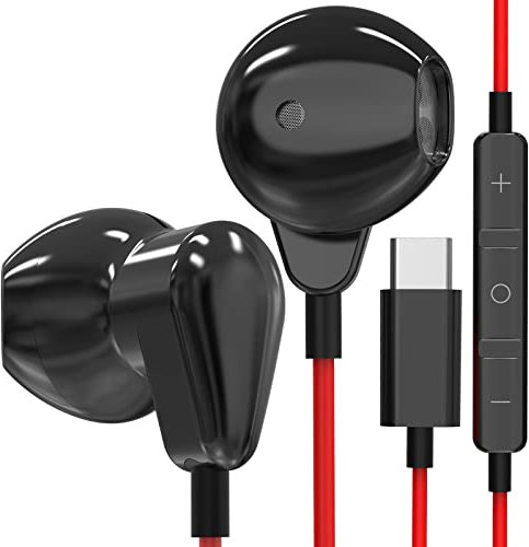 USB C Headphones for Samsung S24 Ultra,Noise Cancelling Type C Earphones Wired in Ear Headphones HiFi Stereo DAC Bass with Mic & Remote Control for Samsung S23 FE S22 S21 A54 A34 A53 A33 POCO X6 Pro