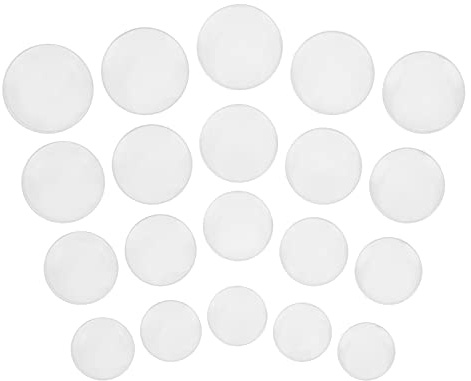 20Pcs 16‑25.5mm Round Flat Watch Glass Lens Replacement Parts,for Watchmaker Repair,Watch Lens Accessories,Lab Measuring Cup Cover