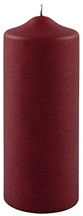 FINK Stumpenkerze rot für Weihnachtsdekoration Adventsgesteck - raucharm duftneutral - H 20 D 8 cm - RAL Qualität