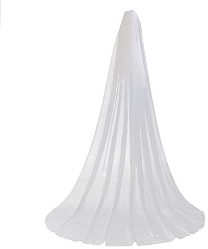 SOLUSTRE 3m Doppellagiger Tüll Brautschleier Für Kathedrale Lang Hochzeitsschleier Weiß Langer Schleier Mit Seitlichem Haarkamm Bodenschleier Für Braut