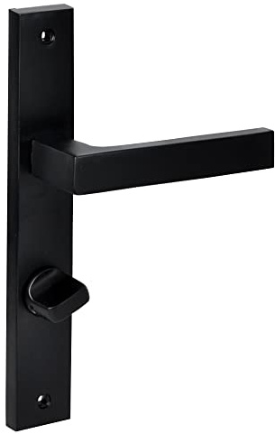 HardwareStore Türgriff Türbeschlag Set Drückergarnitur BB PZ WC Schwarz Matt Langschildgarnitur für Innentüren Zimmertüren Türklinke (L 72 WC Badezimmer)