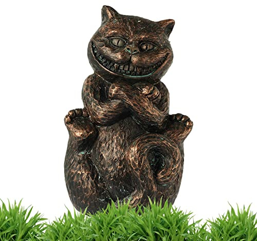 Niktule Fee der Dekoration des Wundergartens – Skulptur aus Harz des Wunderlands – Weiße Kaninchen, Cheshire und Raupe, Gartenfigur