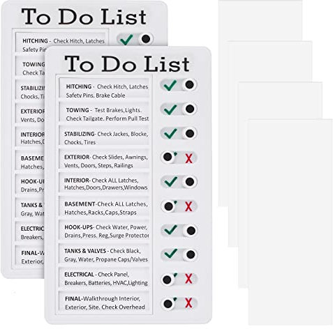 Grevosea 2 Stück Checklist Boards adhs hilfsmittel To-do-liste-checklisten Tafel Memo Tragbare Memoboards Chore Chart für Kinder Erwachsene RV Erinnerung mit 4 Austauschbaren Leeren Papieren