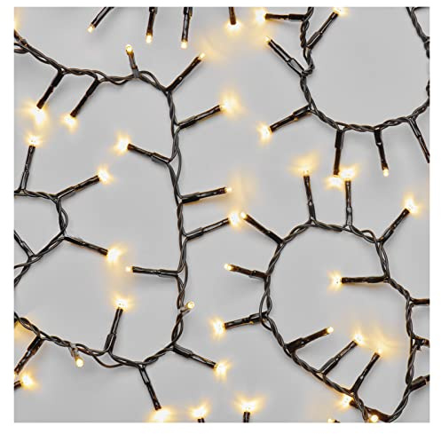 EMOS LED-Lichterkette warmweiß für Innen und Außen, 6m lange Cluster Weihnachtslichterkette IP44 mit 300 LEDs + 5m Zuleitung und Netzteil, 6 Stunden Timer Funktion, für Party, Weihnachten, Deko
