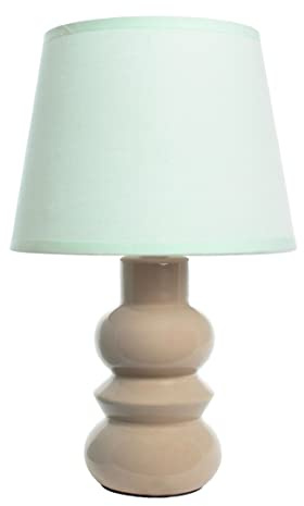 FISURA - Nachttischlampe. Moderne Tischlampe. Kleine Keramik-Tischlampe. Europäischer Stecker. Material: Keramik. Maße: 32 cm hoch. (Beige)