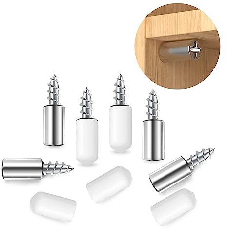 Regalbodenträger, 36 Stück Bodenträger Ø7mm mit Anti-Rutsch-Abdeckung, Regal Bodenhalter, Selbstschneidende Regalstützen, Regalbretthalter für Möbel, Schrank, Garderobenregale