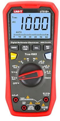 UNI-T Uni-trend Multimeter clamp meter UT61E+ UT61B+ UT61D+ Digital Multimeter 1000V True RMS C/DC Voltage Current Resistance Capacitance Tester(UT61B+)