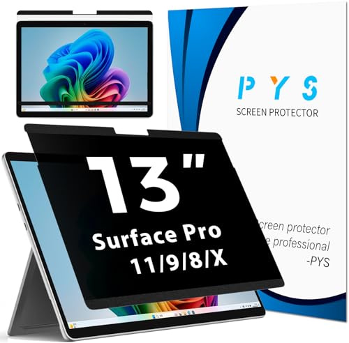 PYS Filtre de Confidentialité Magnétique Compatible avec Microsoft Surface Pro 11 2024, Pro 10, Pro 9, Pro 8 - Film de Protection 13 Pouces, Écran de Confidentialité, Anti-Spy