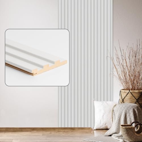 Wandpaneele & Deckenpaneele Desiwa 3er-Set in Weiß (matt) 10,7x125 cm Akustikpaneele Wandverkleidung MDF