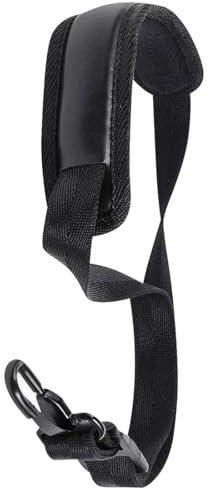 Verstellbarer und gepolsterter Saxophon-Gurt für komfortables Tragen - Schwarz, passend für Alt-, Tenor- und Sopransaxophone.
