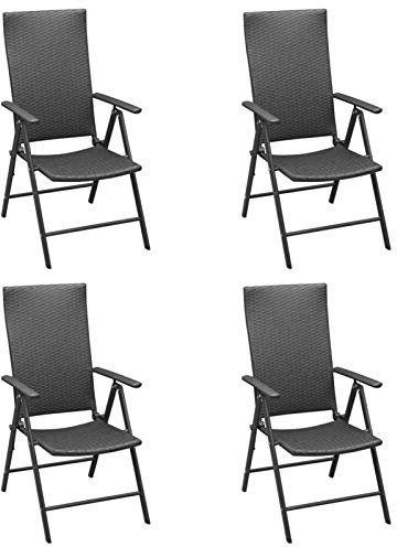 Rantry Gartenstühle 4 STK. Poly Rattan Schwarz Model313105