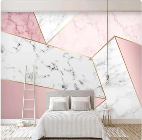Tapete Abstrakt Geometrisch Rosa Fototapeten Wohnzimmer Schlafzimmer 3D Wandaufkleber,3D,150x105cm