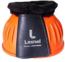 LEXNEL Gummistiefel, robuste Glockenstiefel für Pferde, hervorragender Hufschutz und Komfort, 1 Paar (Orange, Medium)