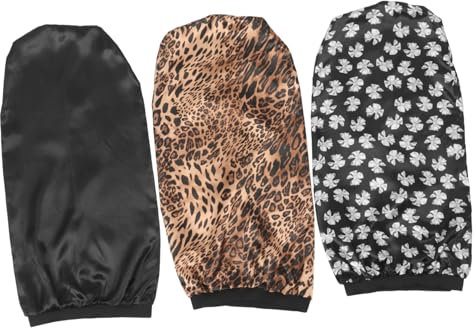 ELAYARD 3stücke Satin Schlafhaube Für Lange Haare Bequeme Schlafmütze Mit Elastischem Design Haarhaube Zum Schlafen Für Damen Nachtmütze Aus Hochwertigem Material