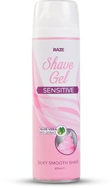 Katsy Style Sensitive Shave Gel with Aloe Vera & Vitamin E | Smooth Lather for Shaving | 200ml