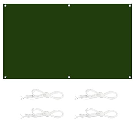 Tenda parasole, impermeabile, rettangolare, 10 x 10 m, impermeabile, blocco UV al 98%, con corde di montaggio, per esterni, patio, prato, pergola, terrazza, verde scuro