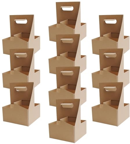 Dryckeshållare – flaskhållare med handtag | pappersmuggshållare för leveransservice, evenemang, kontorskafferier, cateringtransport, kafébeställningar, restaurang-take-away, dryckesorganisatör