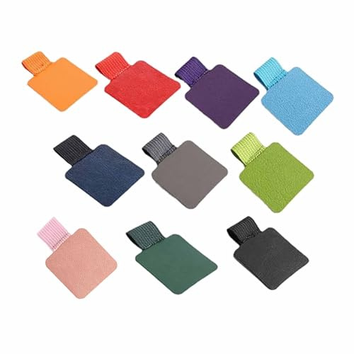 10 Stück Leuchtturm Stiftschlaufe Selbstklebend,Farbe Stifthalter Notizbuch für Buch,Stifthalter Selbstklebend,Stiftschlaufen-Halter Stiftehalter Notizbuch,Leuchtturm Pen Loop (Dunkle Farben)