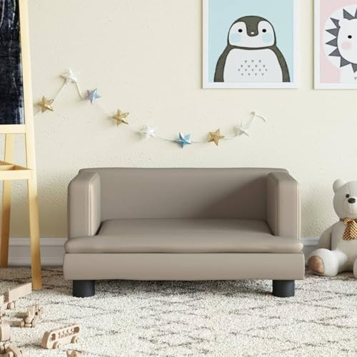 Gecheer Kindersofa Cappuccino-Braun 60x40x30 cm Kunstleder, Moderne Couch für Wohnzimmer Schlafzimmer Spielzimmer