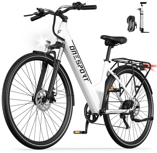 ONESPORT OT12 Elektro-Fahrrad, Trekkingrad, E-Bike, 27,5 Zoll, mit 250 W Motor, Akku 36 V, 13 Ah, Akkulaufzeit 65 km, elektrisches Trekkingrad, Herren, Damen, 7 Gear, doppelte Scheibenbremse