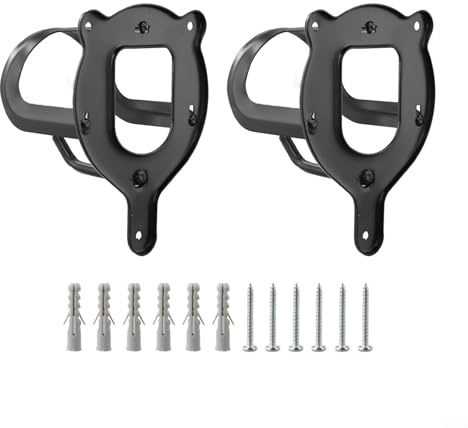 2 juegos de soportes de brida de metal para establos y garajes, colgador de brida con tubos de expansión y tornillos, organiza accesorios de tachuelas de manera eficiente