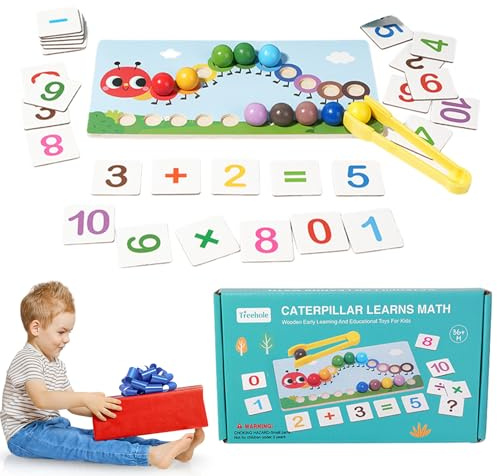 Generisch Mathematisches Rechenspielzeug Set aus Holz,Vorschul Rechnen Lernaktivität Spiel,Mathe Lernspiele | für Vorschulkinder und Kinder 3-5 Jahre alt, Mädchen und
