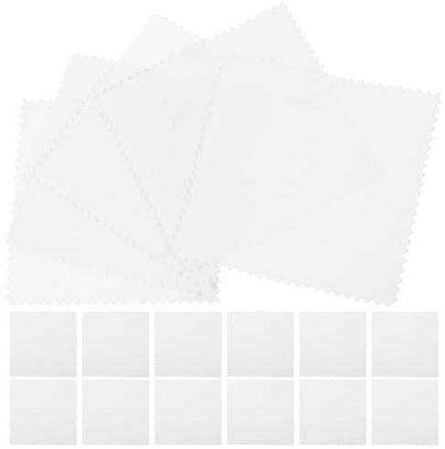 Paño de Limpieza para Joyas 50 Piezas Gamuza Blanco | Gafas y Lentes, Pulido de Superficies Diversas, Formato Portátil, Fácil de Mantener y Limpiar