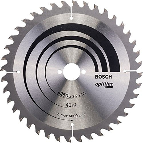 Bosch Professional 1x Kreissägeblatt Optiline Wood (Sägeblatt für Holz, Ø 250 x 30 x 3,2 mm, 40 Zähne, Zubehör Kreissäge)