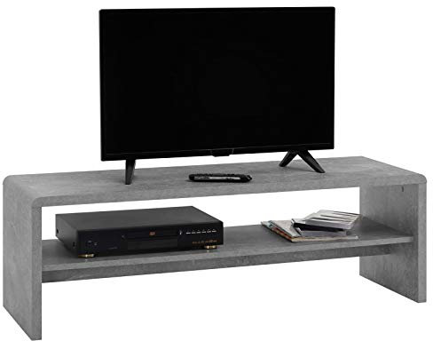 IDIMEX Table Basse Noelle, Table de Salon rectangulaire ou Meuble TV de 120 cm avec 1 étagère Espace de Rangement Ouvert, en mélaminé décor béton
