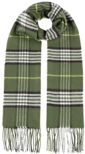 Lipodo Karo Cashmink Winterschal Damen Herren Karoschal Hautfreundlicher Fransenschal Made in Germany Herbst Winter Oliv