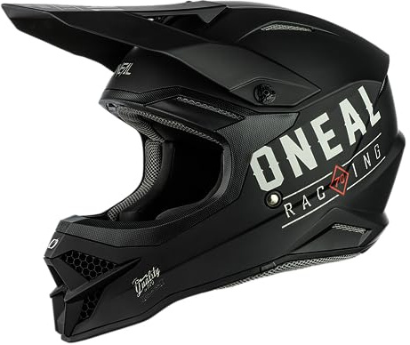 O'NEAL | Motocross-Helm | MX Enduro | ABS-Schale, Lüftungsöffnungen für optimale Belüftung & Kühlung | 3SRS Helmet Dirt V.22 | Erwachsene | Schwarz Grau | Größe