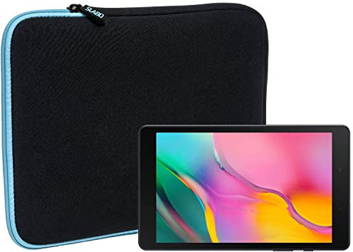 Slabo Tablet Tasche Schutzhülle für Samsung Galaxy Tab A 8.0 (2019) T295 LTE Hülle Etui Case Phablet aus Neopren – TÜRKIS/SCHWARZ