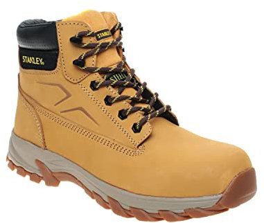 STANLEY Tradesman Men's Leather, Steel Toe, Safety Work Boot Honey UK10 (EU44)