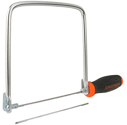 JORGENSEN Pro Coping Saw, Coping Frame and Extra 2pcs 6-1/2 Inch Replacement Blades Set for Woodworking, Plastic, Rubber, and Soft Metal Cutting
