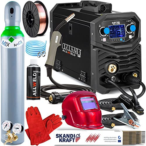 ALLWELD SPARTUS EasyMIG 215 Schweißgerät MIG MAG MMA WIG 230V 50Hz 50-200A, Set zum Auswählen:ProfessionalPlus