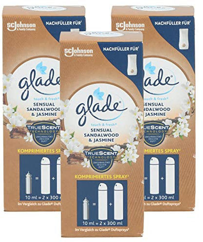 3 x Glade Touch&Fresh Lufterfrischer Refill Sensual Sandalwood & Jasmine je 10ml
