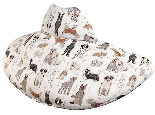 Nackenhörnchen mit Stehkragen Bio-Stoff Liebe Hunde. Johanniskernkissen. Nackenkissen Wärmekissen Nacken-Heizkissen für Mikrowelle und Backofen