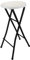 DRULINE Sgabello da bar pieghevole da 70 cm, stabile e resistente, 100 kg, metallo/plastica, design elegante in nero/bianco, perfetto per cucina, bar ed eventi