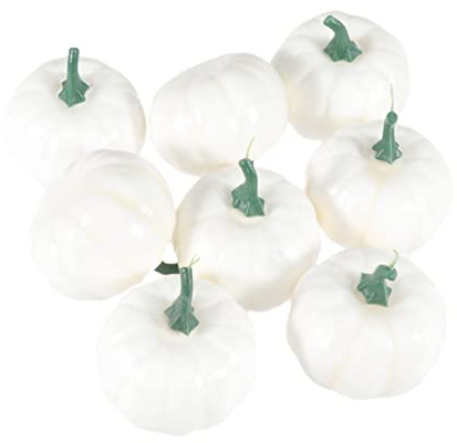 LIFKOME 12pcs Realistic Artificial Pumpkins Decorative Props for Halloween Thanksgiving Fall Autumn Diy Graffiti Crafting Photography Accessories