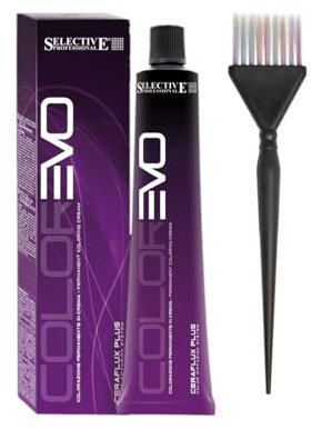 Colorevo Lot de 2 colorations pour cheveux 100 ml + pinceau spécial (5.0)