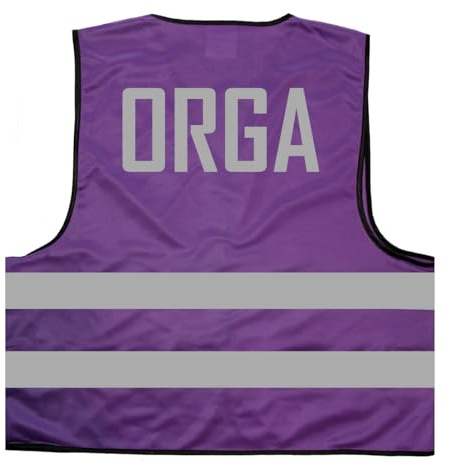 ORGA Organisation Warnweste BZW. Signalweste mit reflektierendem Aufdruck - Größe L/XL, Lila