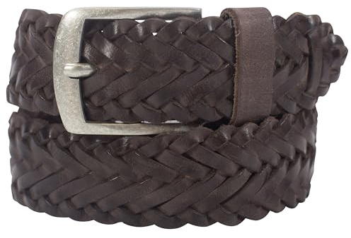 SCAMODA Flecht-Gürtel aus 100% Vollleder für Damen und Herren, geflochtener Gürtel, Breite ca. 3,8cm