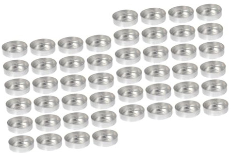 HAPINARY 100 Stk Kerzenschale Aus Aluminium Große Kerzenhalter Behälter Für Teelichtkerzen Runde Teelichtbecher Aus Zinn Kerzendocht Herstellen Weißer Kerzenhalter Blechdosen Mit Deckel