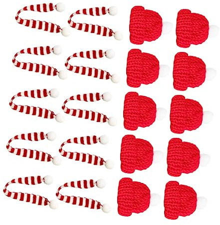 Alipis 20St Pflanzen Weihnachts-Mini-Strickschals winzige Weihnachtsornamente Mini-Schal weihnachtsschal Halstuch Weihnachten kreative Pflanzenverzierung Puppenkleidungszubehör