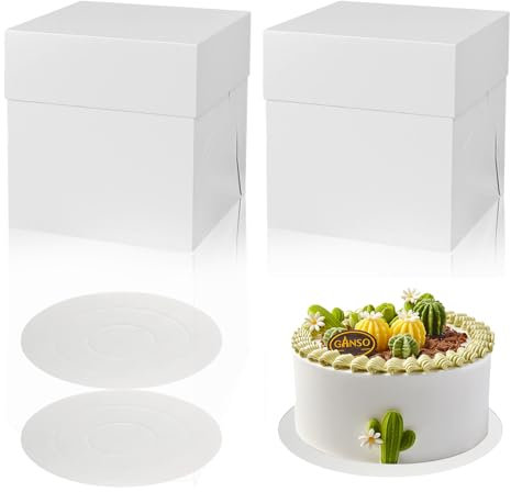 WIYETY 2 scatole per torte, in cartone, per cupcake, per dolci, 30,5 cm x 30,5 cm x 30,5 cm x 30,5 cm x 30,5 cm